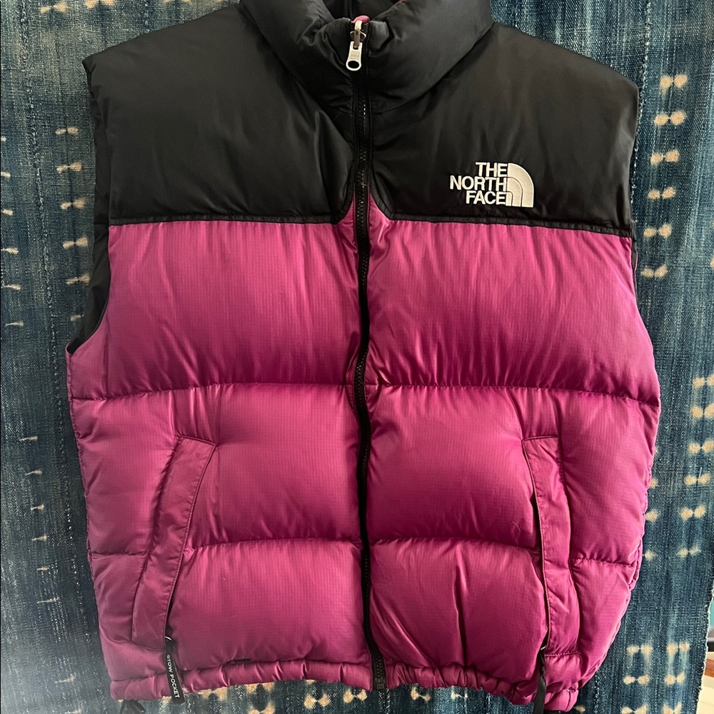 The North Face Fuchsia and Black Puffer Vest 1996 Nuptse